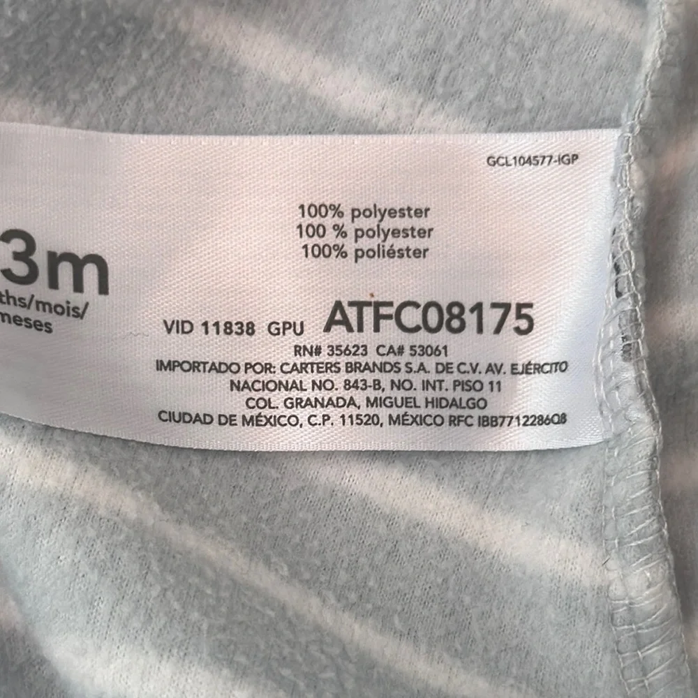 Carters Striped‎ Dinosaur infant sleep sack 0-3 months